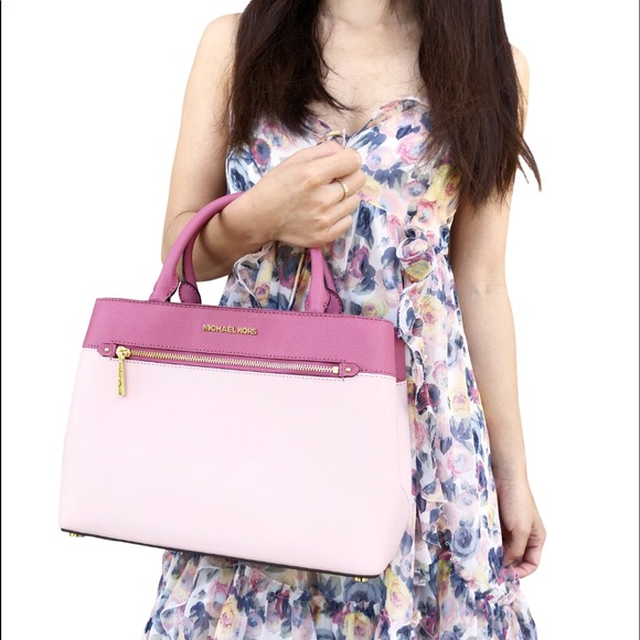 Gaby’sBags👜💕-Michael Kors MD Satchel Bag Pink - Picture 3 of 8